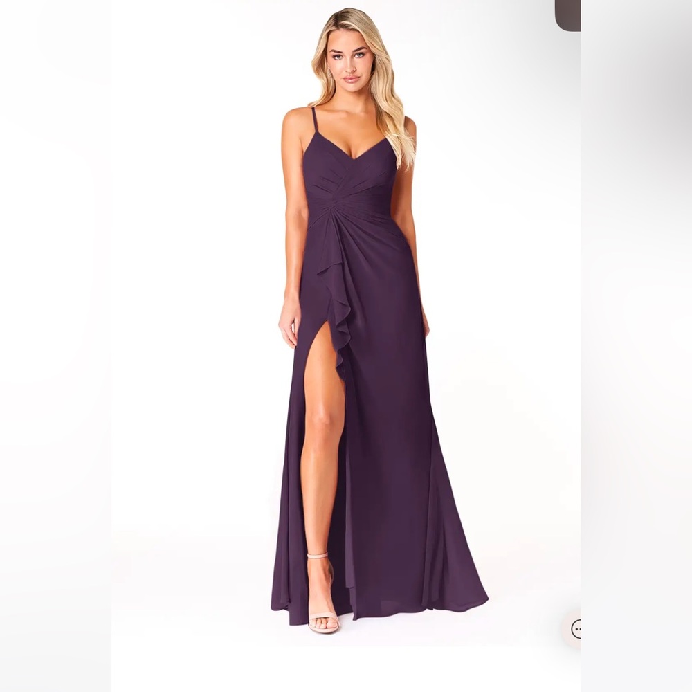 Azazie Plum Purple Spaghetti-Strap Maxi Dress